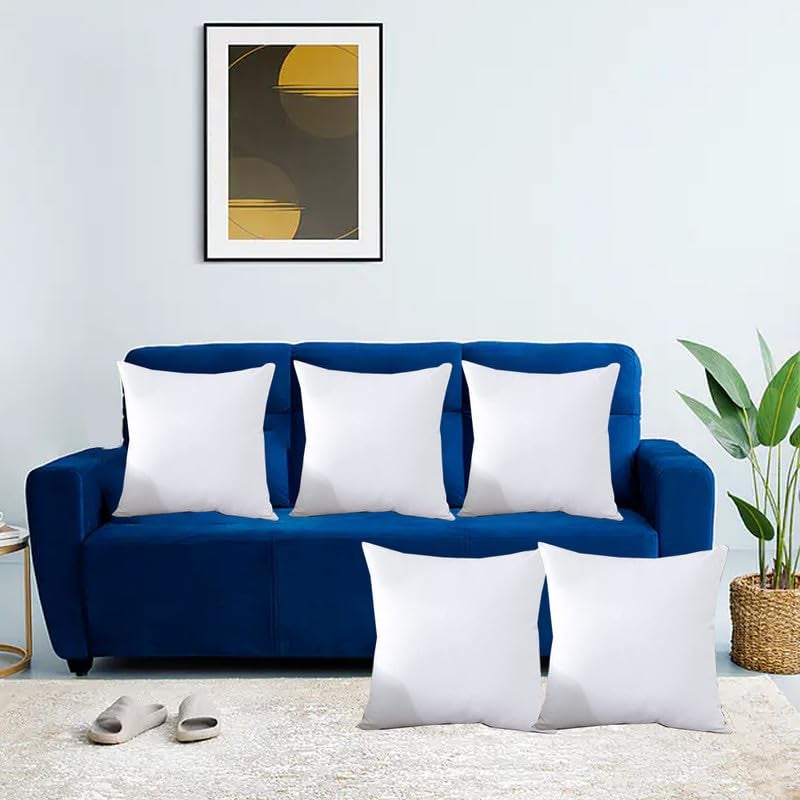 Cottington Lane Cushion 12x12 Set of 2 White Fillers Microfibers Cushion Fillers Set 12 inch x 12 inch Pack of 2 White Solid Micro Fibre Cushion Fillers 12x12 Inches CushionSofa CushionsDecorative  - Image 2