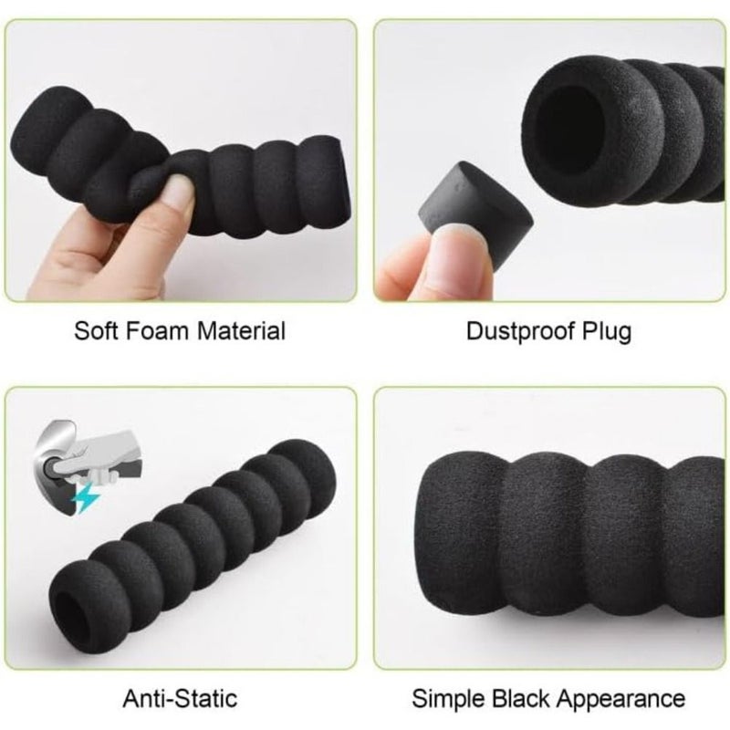 8 Black EVA Door Handle Protectors Anti Static Collision Resistant Wall Guard Set - Image 2