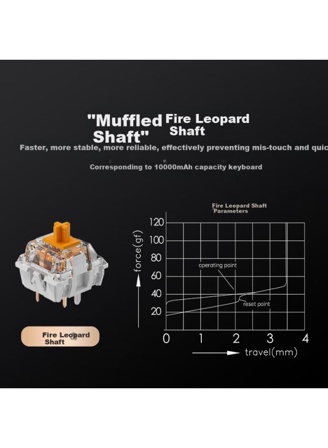 Ausdom H87 Mechanical Keyboard Wireless Bluetooth Wired Three Modes Gasket Customized 6-layer Filling Side Engraving Gaming E-sports Office Home Computer 10000mah Black Gray Fire Leopard Switch - Image 3