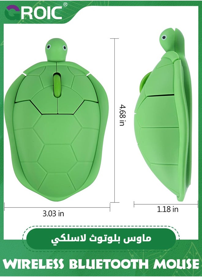 Mouse for Laptop Mouse Wireless, Cute Green Turtle Shape Wireless Mouse, USB Optical Wireless Mouse for PC Laptop Computer Mac MacBook Desktop, Wireless Bluetooth Dual Mode