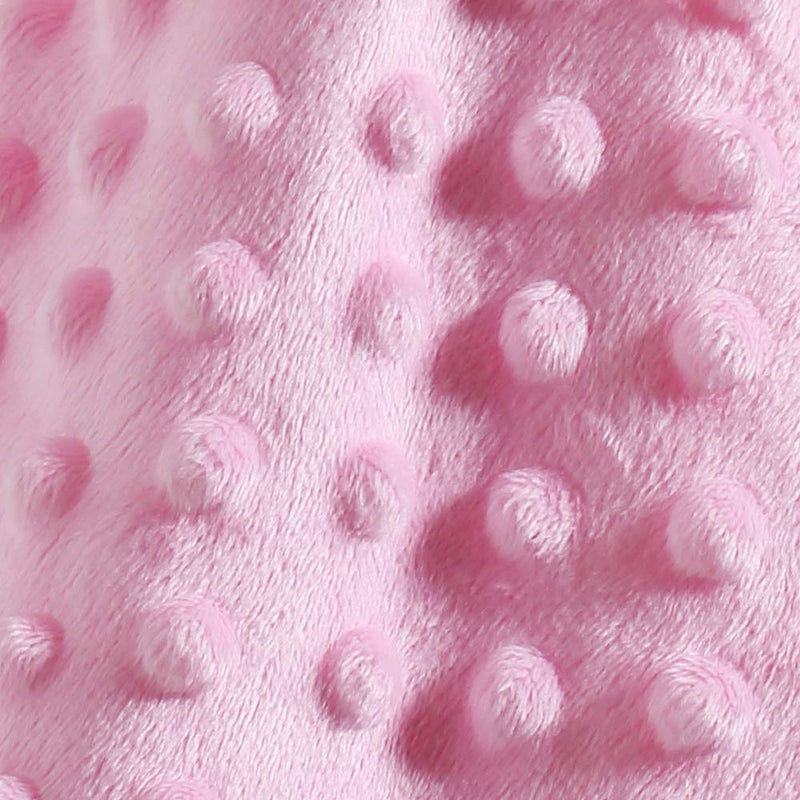 CREVENT Baby Comforting Security Blanket Lovey for Newborn Baby Girls Infants, Minky Dot Front + Sherpa Backing with Animal Face (Pink Bear) - Image 3