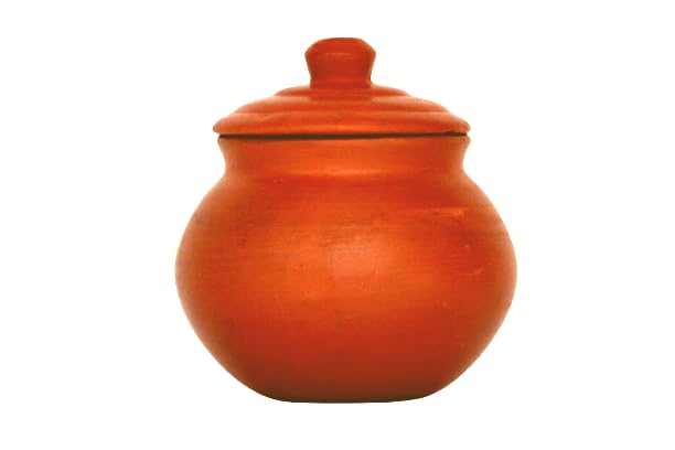 ThinKraft | Terracotta Clay Pot with Lid for curd, yogurt bowl | Mitti Dahi Handi, Earthenware, Brown (3000ML) - Image 3