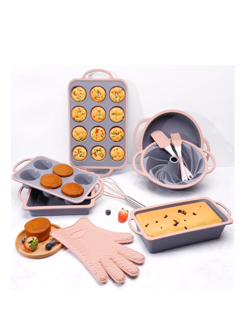 SYOSI Round Cake Pans Silicone Baking Pan Round Silicone Cake Mold for Layer Cake Cheese Cake and Rainbow Cake 9 Inch Cake Pans Easy to Move Set of 2 Cake Pan - Image 4