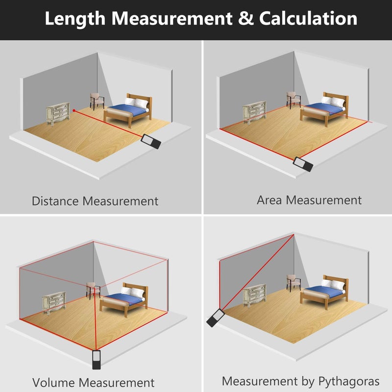 SToK مقياس المسافة بالليزر/شريط قياس المسافة (أسود؛ 164 قدم/50 م) - Image 5