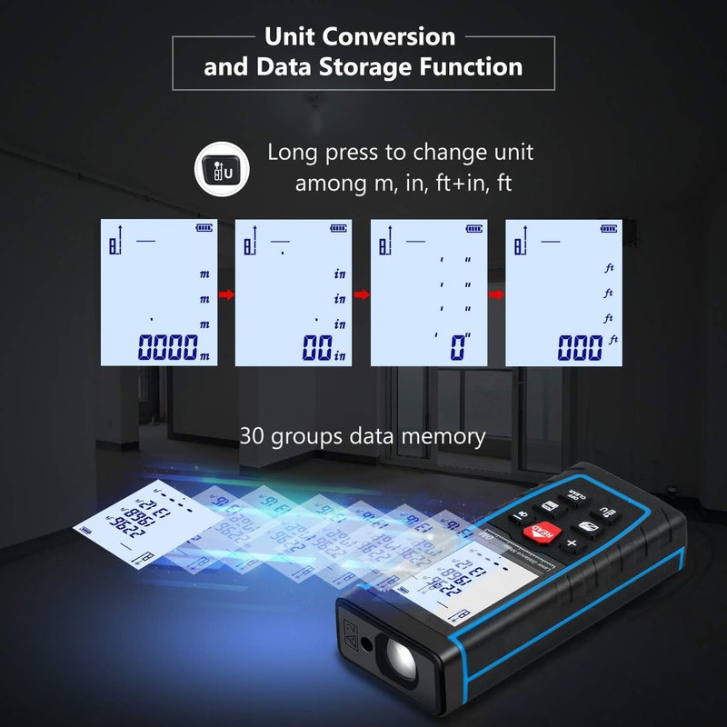 SToK مقياس المسافة بالليزر/شريط قياس المسافة (أسود؛ 164 قدم/50 م) - Image 3