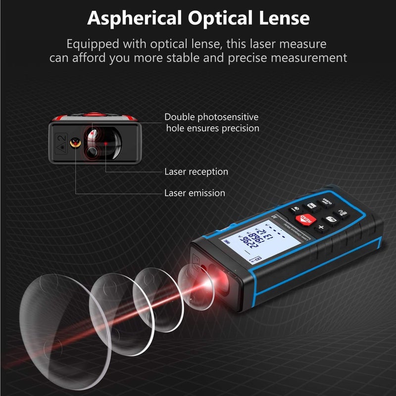 SToK مقياس المسافة بالليزر/شريط قياس المسافة (أسود؛ 164 قدم/50 م) - Image 4