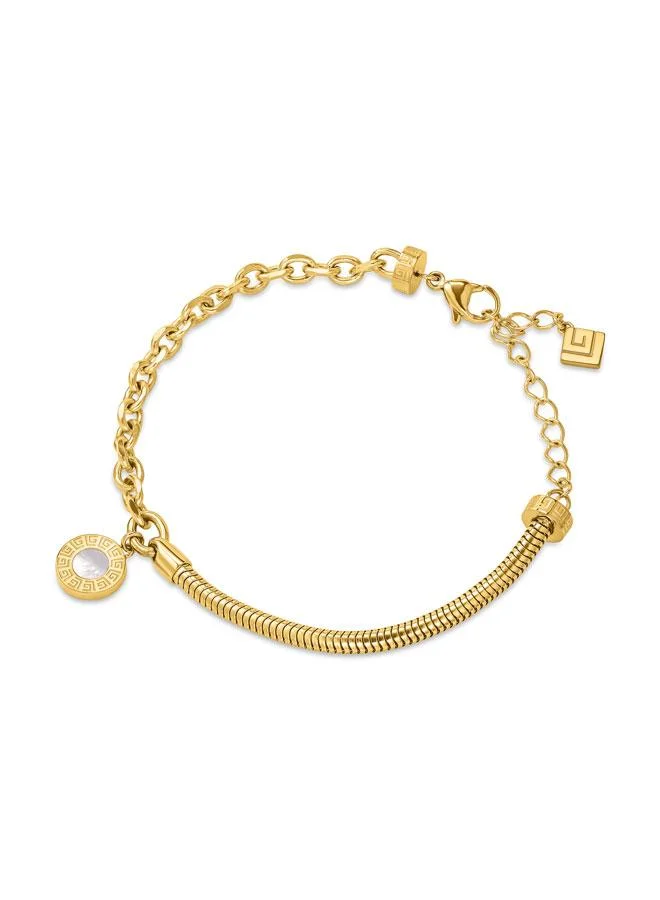 Guy Laroche Victoria Yellow Gold Plated Stainless Steel Chain Bracelet for Women
