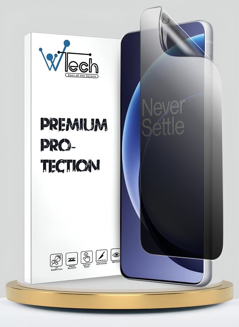 Wtech OnePlus 15R 5G 2025 Premium Hydrogel Anti Spy / Anti Privacy Film Thin and Flexible Screen Protector (MSHFMP) - Clear - Image 1