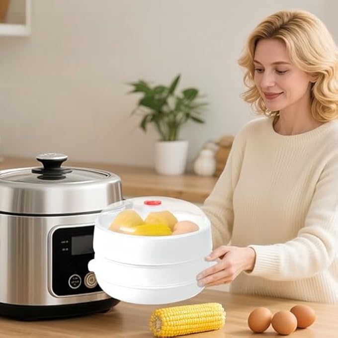 فرن ميكروويف بخاري، طباخ بخاري ميكروويف مع غطاء، أدوات مطبخ متعددة الوظائف لسكن الطلاب، مطعم، شركة، شقة للإيجار، منزل - Image 3