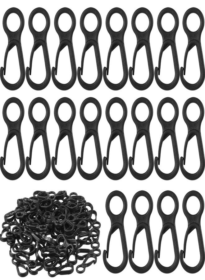 Syhood 100 pcs Lanyard Hook Plastic Lobster Clasp Mini Lanyard Snap Clip Hook Spring Hanging Buckle for Face Protectors Key Chain Purse ID Card Crafting Sewing Projects, Light Plastic, Black - Image 1
