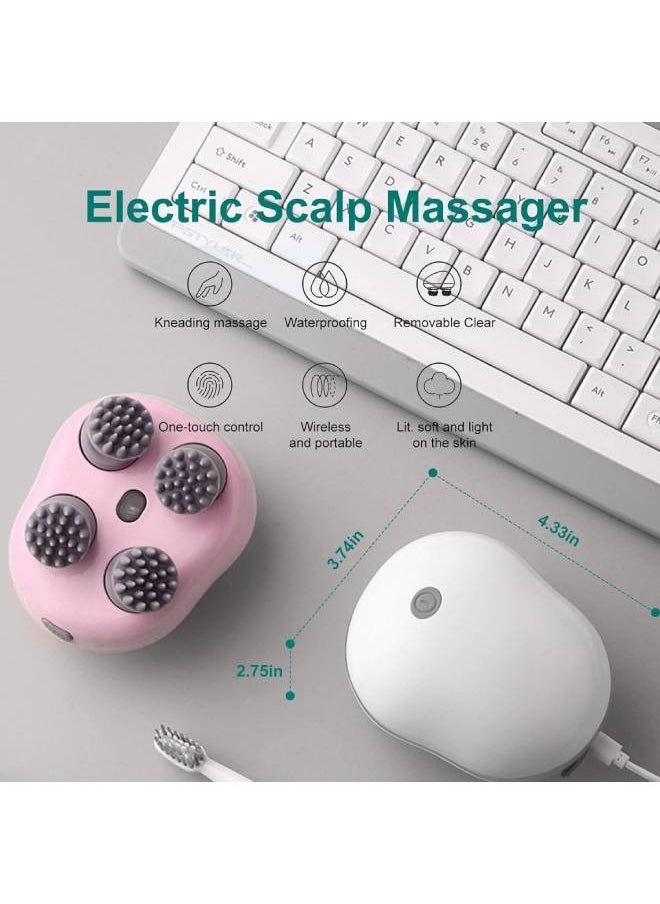 Lesha Electric Scalp Massager, 3 Speeds Rechargeable Wireless Pain Relief Infrared Therapy Head Massager, Scalp Stress Relax, Head Massager for Hair Growth, Head Scratcher, Cat Dog Pet Massager  - Image 5