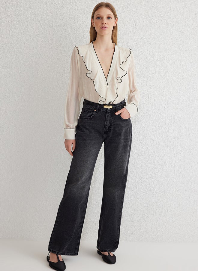 trendyol Black High Waist Wide Leg Jeans - Image 1
