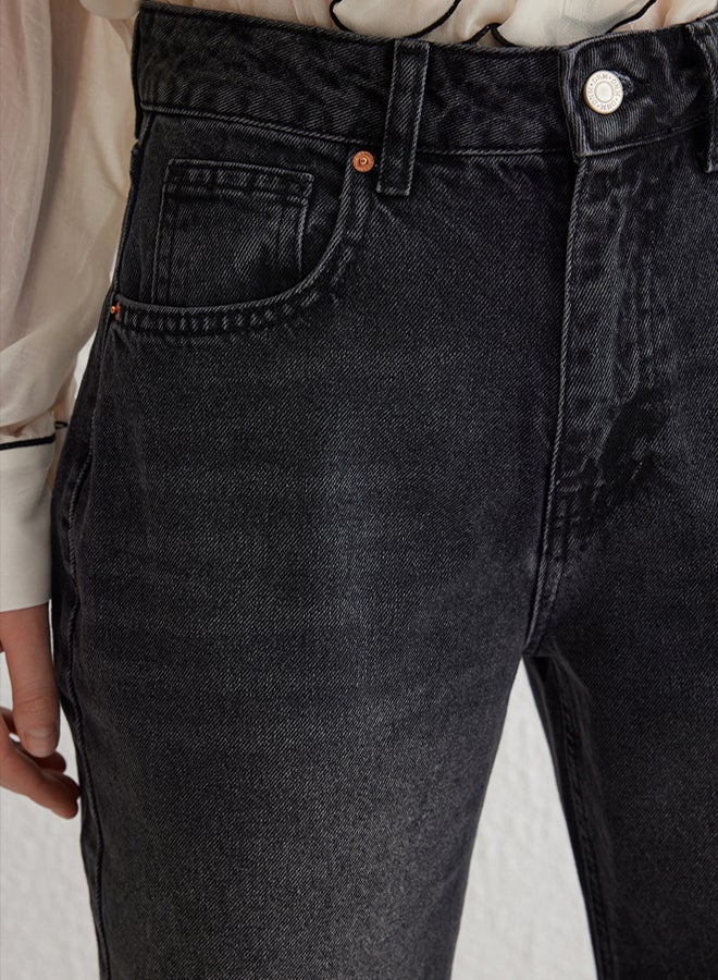 trendyol Black High Waist Wide Leg Jeans - Image 4