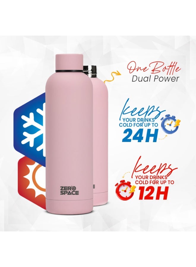 ZeroSpace Stainless Steel Water Bottle, 750ml Insulated Water Bottle for Kids School, Double Wall Water Thermos Flask for Hot & Cold Drinks, Sports Hot Water Bottle (Pink) - Image 5