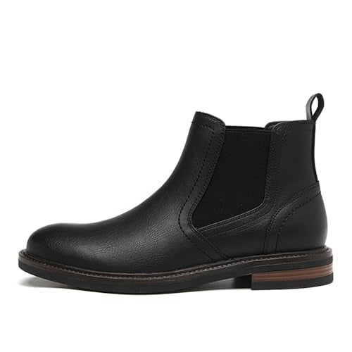 DECARSDZ Mens Comfortable Fashion Black Chelsea Boots Slip On Ankle Dress Oxford Chukka Boot for Men - Image 2
