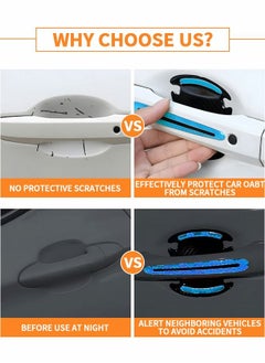 GROIC 8PCS Car Handle Cup Protector Reflective Stickers, 3D Carbon Fiber Door Bowl Paint Scratch Protective Film,Car Door Handle Door Bowl Protection Guards Trim Stickers,Automobile Decoration  - Image 4