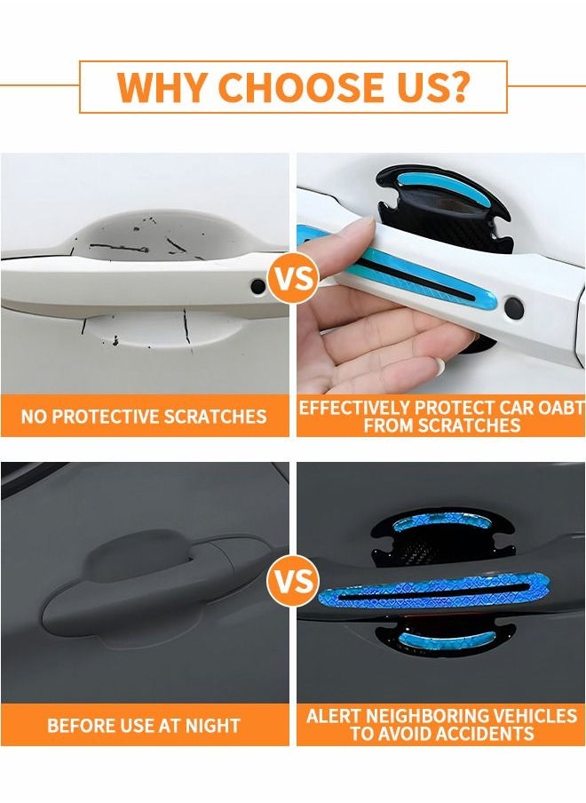 GROIC 8PCS Car Handle Cup Protector Reflective Stickers, 3D Carbon Fiber Door Bowl Paint Scratch Protective Film,Car Door Handle Door Bowl Protection Guards Trim Stickers,Automobile Decoration  - Image 4