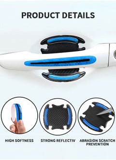 GROIC 8PCS Car Handle Cup Protector Reflective Stickers, 3D Carbon Fiber Door Bowl Paint Scratch Protective Film,Car Door Handle Door Bowl Protection Guards Trim Stickers,Automobile Decoration  - Image 3