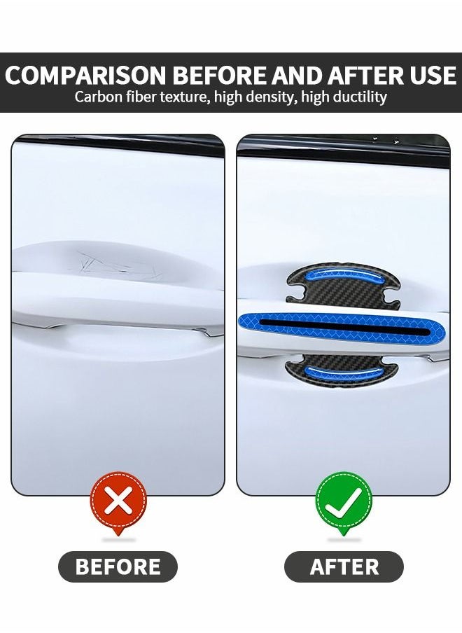 GROIC 8PCS Car Handle Cup Protector Reflective Stickers, 3D Carbon Fiber Door Bowl Paint Scratch Protective Film,Car Door Handle Door Bowl Protection Guards Trim Stickers,Automobile Decoration  - Image 2