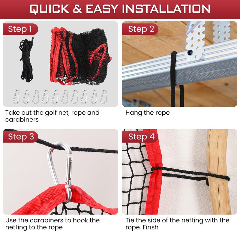 FRANKTECH Golf Netting, 10ft, 15ft, 20ft Sports Netting - Heavy Duty High Impact Multi-Sport Practice Net for Golf, Baseball, Soccer, Hockey, Lacrosse, Backyard Driving & Training Barrier - Image 3