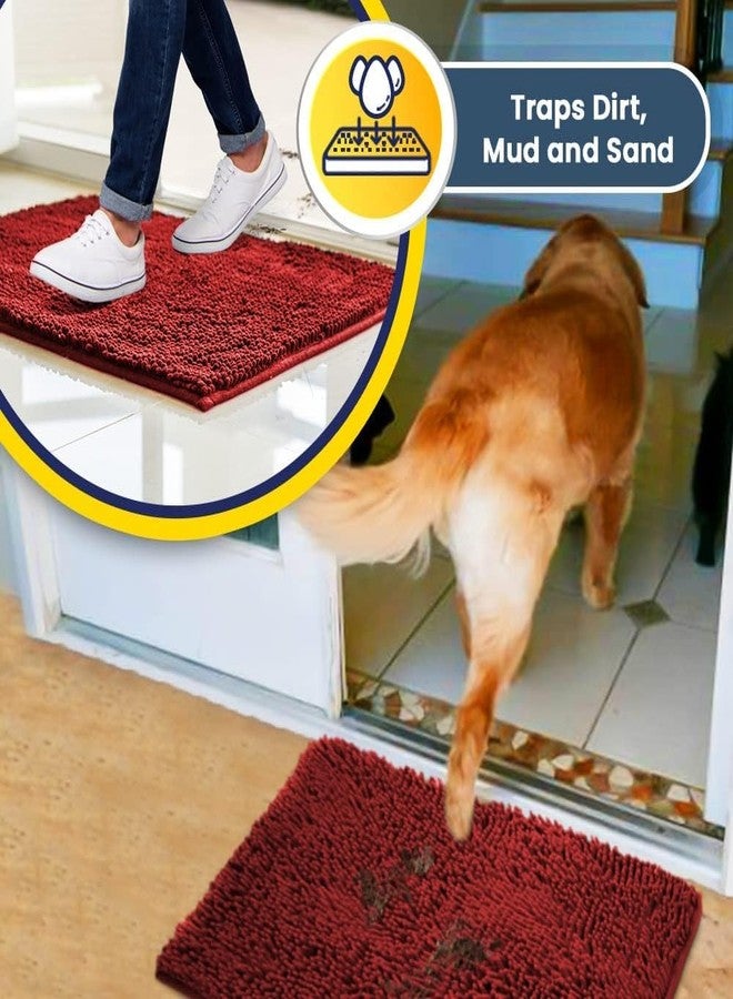 Muddy Mat سجادة Muddy Mat® الحمراء متوسطة الحجم (30 × 19 بوصة) - كما شاهدتموها على التلفزيون - سجادة باب من الألياف الدقيقة عالية الامتصاص، سجادة حمام، وسجادة للحيوانات الأليفة، مانعة للانزلاق، سميكة وقابلة للغسل، ناعمة من الشنيل، مناسبة للمطبخ والحمام وغرفة النوم، للاستخدام الداخلي والخارجي - Image 3