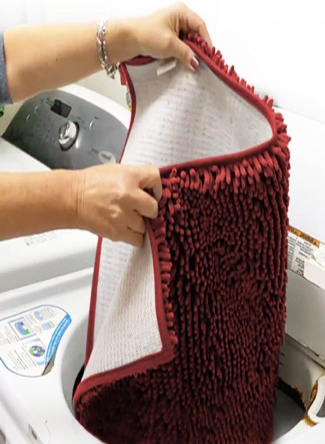Muddy Mat سجادة Muddy Mat® الحمراء متوسطة الحجم (30 × 19 بوصة) - كما شاهدتموها على التلفزيون - سجادة باب من الألياف الدقيقة عالية الامتصاص، سجادة حمام، وسجادة للحيوانات الأليفة، مانعة للانزلاق، سميكة وقابلة للغسل، ناعمة من الشنيل، مناسبة للمطبخ والحمام وغرفة النوم، للاستخدام الداخلي والخارجي - Image 5