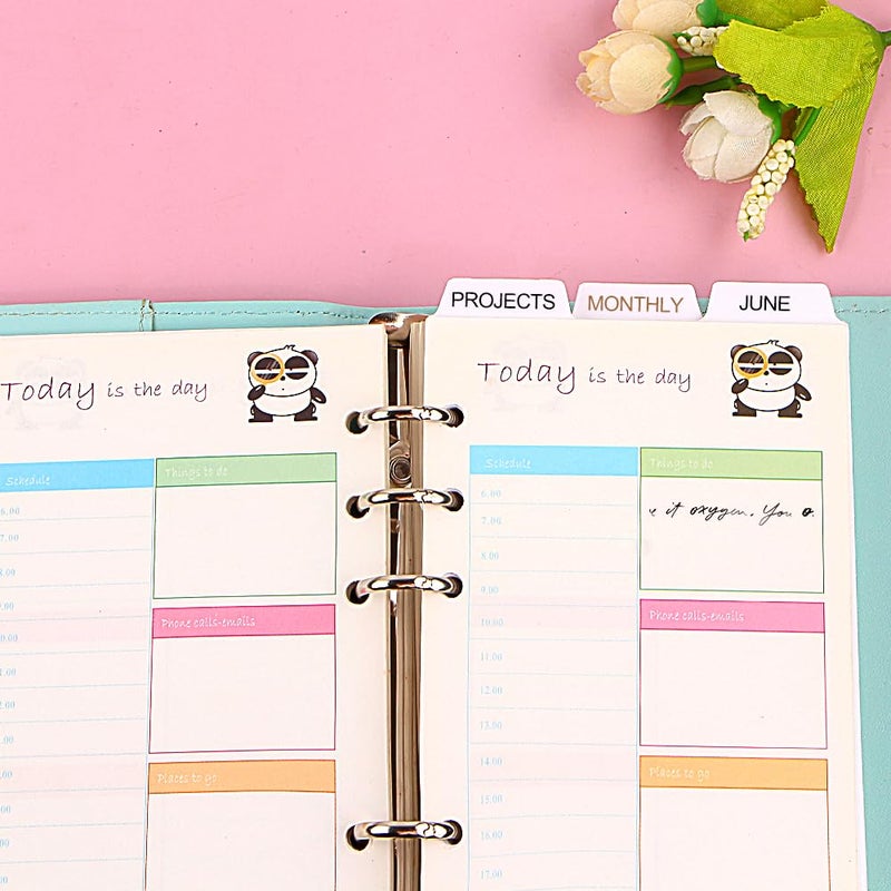 Ddayup Black White Clear A6 Binder Dividers With Tabs - Plastic PVC Vertical Tabs for Planner Inserts, Refill Paper, Separator Pages - Index Dividers for Loose-Leaf Notebook, School Supplies - Image 3