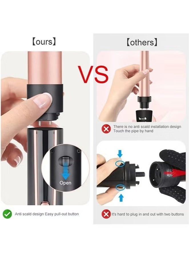 Curling Wand Set, 5 in 1 Hair Curler with 5 Interchangeable Curling Wand Ceramic Barrel(9-32mm), with LED Temperature Adjustment and Heat Up, Hair Curler Include Heat Resistant Glove - Image 3