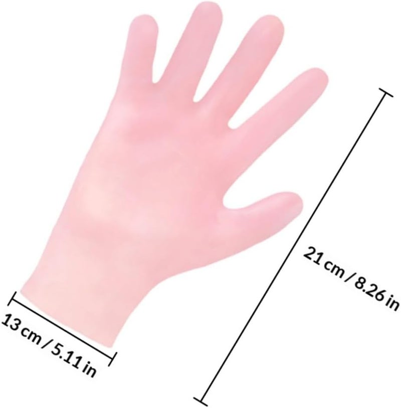 LABRIMP Moisturizing Exfoliating Gloves for Dry Skin Care, 2 Pairs Pink Hand Care Gloves, Anti-Dry Treatment Suitable for Overnight Use and Beauty Spa - Image 2