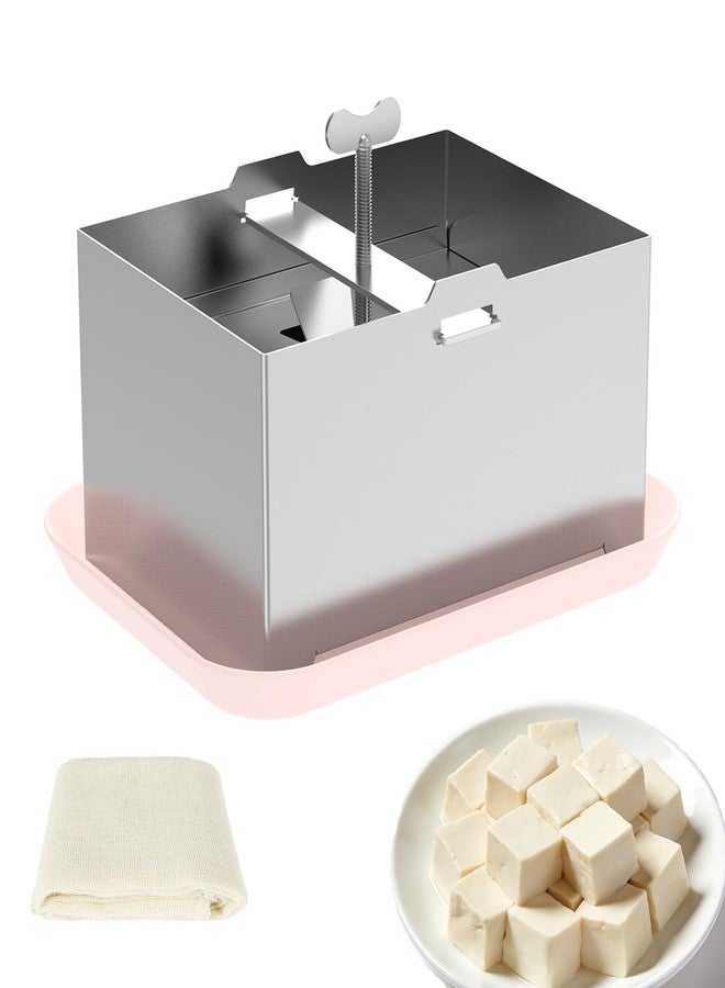 YIHAOSSING Tofu Press, SUS304 Paneer Maker with Presser Towel and Drip Tray, Fast Water Removal ，Stainless Steel Texture,Versatile for paneer and Chees e Press - Image 1