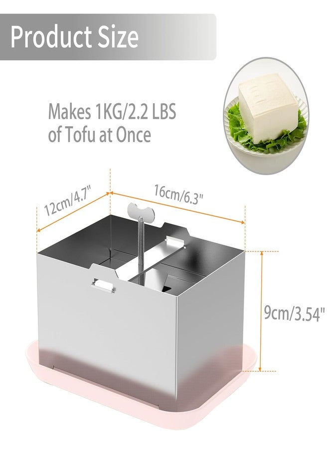 YIHAOSSING Tofu Press, SUS304 Paneer Maker with Presser Towel and Drip Tray, Fast Water Removal ，Stainless Steel Texture,Versatile for paneer and Chees e Press - Image 2