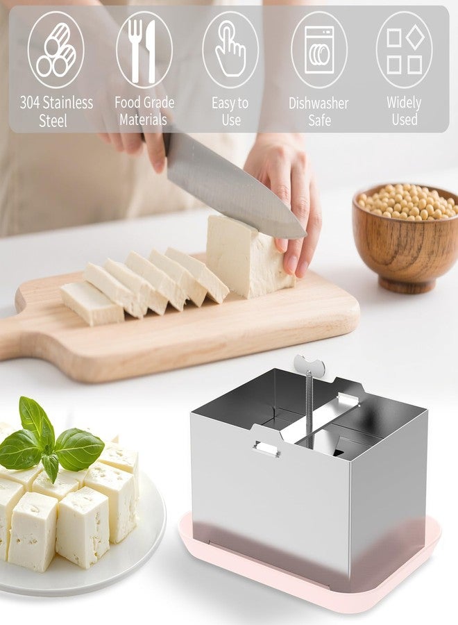 YIHAOSSING Tofu Press, SUS304 Paneer Maker with Presser Towel and Drip Tray, Fast Water Removal ，Stainless Steel Texture,Versatile for paneer and Chees e Press - Image 4