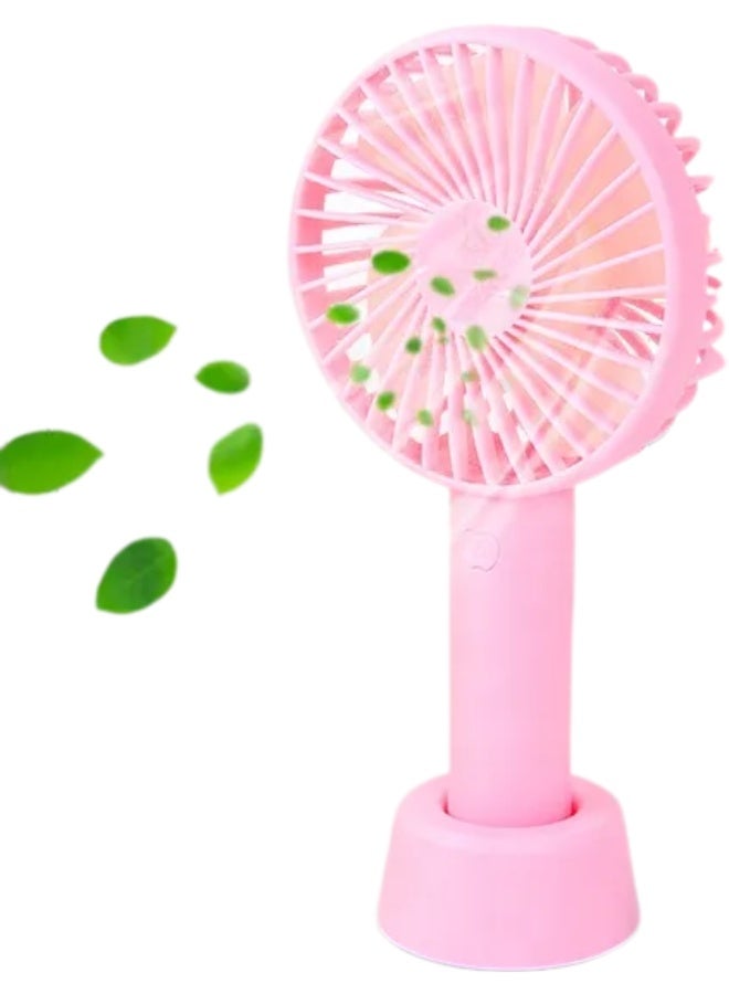 مروحة جيب محمولة صغيرة (300mAh) تعمل بالبطارية بسرعة قابلة للتعديل وقابلة لاعادة الشحن بمنفذ USB مع قاعدة للاطفال والبنات والنساء والرجال والسفر في الاماكن المغلقة والمفتوحة - Image 1