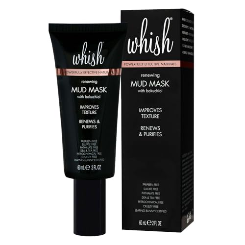 Whish Mud Mask with Bakuchiol - Natural Retinol Alternative Clay Mask - Pore Minimizing & Acne Treatment for Oily, Dry Skin - Hydrating Skincare Mask - Paraben & Sulfate Free - 2 fl oz - Image 4