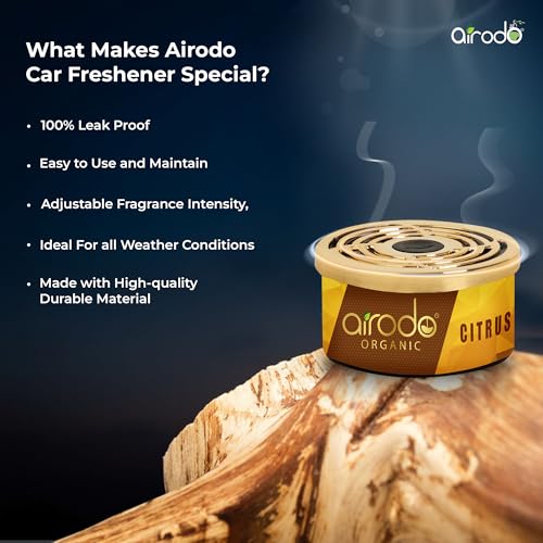 Airodo One Citrus Organic Air Freshener, Strong Fiber Air Freshener to Freshen'up Your Air -,Air Accessories interior air fresheners and fresheners (50g with 2 Refill) - Image 5
