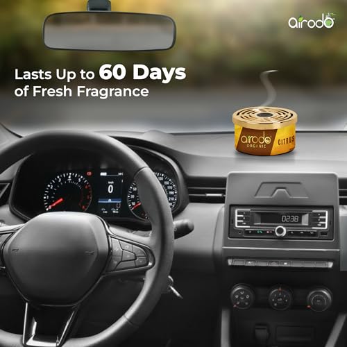 Airodo One Citrus Organic Air Freshener, Strong Fiber Air Freshener to Freshen'up Your Air -,Air Accessories interior air fresheners and fresheners (50g with 2 Refill) - Image 4