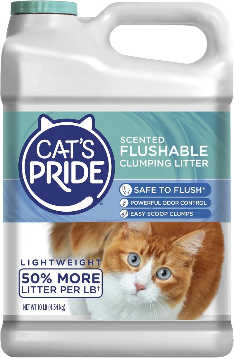 Cat`s Pride رمل خفيف الوزن متكتل: قابل للشطف - تحكم قوي في الروائح - معطر، 10 أرطال - Image 1