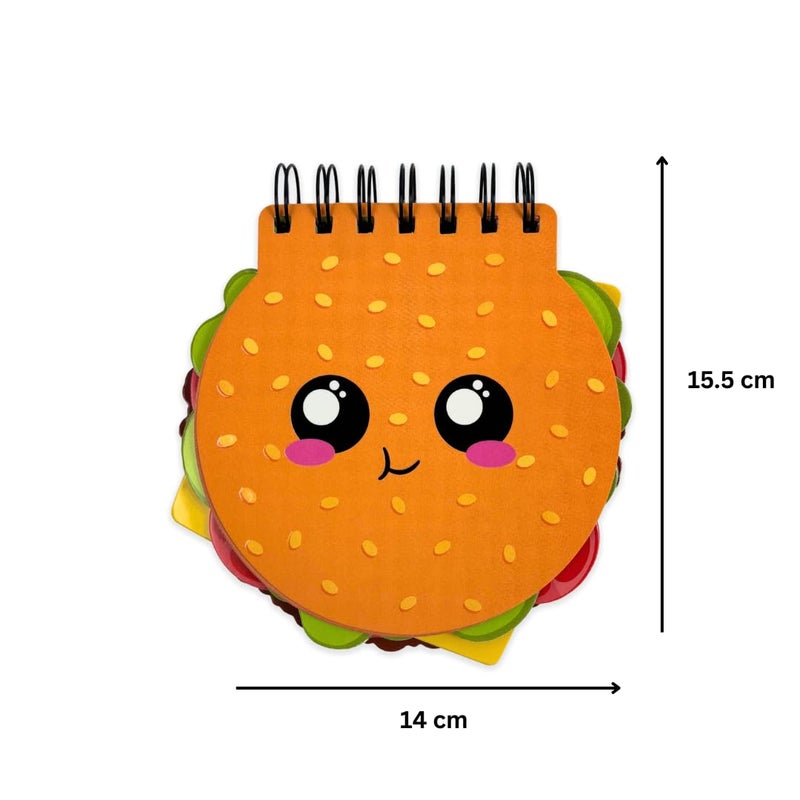 Articious دفتر ملاحظات حلزوني بشكل ساندويتش وبرغر لطيف للأطفال | مذكرات بتصميم طعام | لوحة كتابة إبداعية وهدايا للأولاد والبنات - Image 4