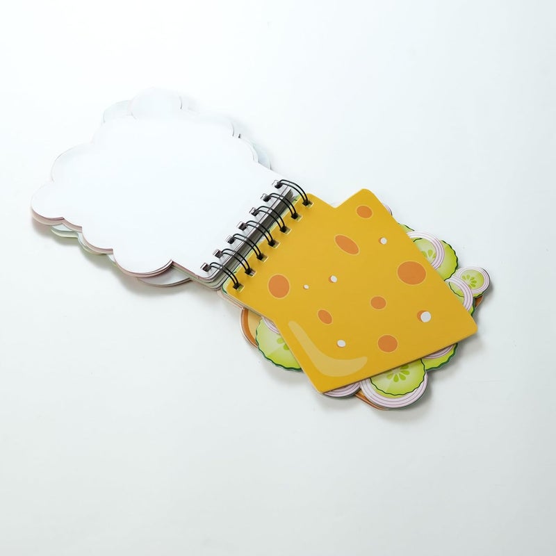 Articious دفتر ملاحظات حلزوني بشكل ساندويتش وبرغر لطيف للأطفال | مذكرات بتصميم طعام | لوحة كتابة إبداعية وهدايا للأولاد والبنات - Image 5