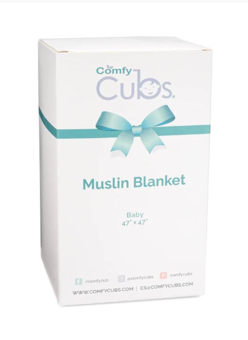 Comfy Cubs - Comfy Cubs Baby Muslin Blanket, Swaddle for Newborns and Toddlers, Large 40” x 40” Cover, 6-Layer Softness for Infant Swaddling, Receiving, or Tummy Time, Shower Gift (Neptune) - Image 1