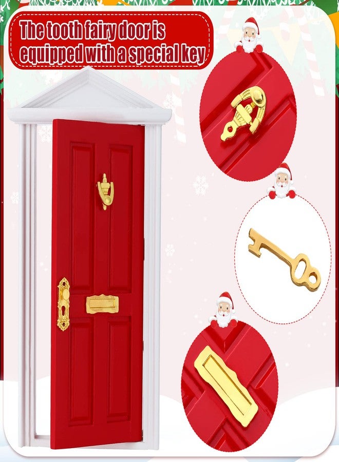 Zhanmai Tooth Fairy Door Kit Mini Wooden Tooth Fairy Door with Accessories Fairy Tale Education Learning Toy for Girls Dollhouse Mini Garden Festive Decoration DIY Craft Activities - Image 3