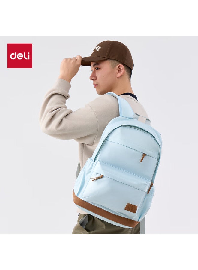 Deli Simple Lightweight Backpack For Middle School, High School And College Students, Large Capacity Fashionable Casual Backpack For Boys And Girls, Light Blue - Image 1