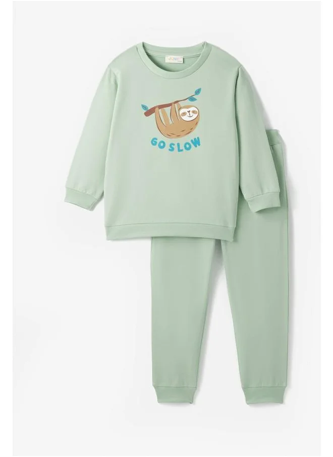 جون June Baby Boy 2-Pack Printed Tracksuit Set Light Green