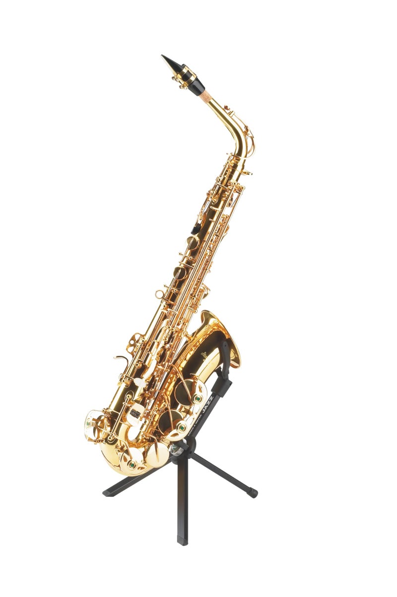 KM K&M König & Meyer Jazz Saxophone In-Bell Tripod 3 Leg Stand 14330.000.55 | Professional Grade for all Musicians | Lightweight & Compact | Stable Secure Eb Alto Base | Made in Germany Black - Image 2