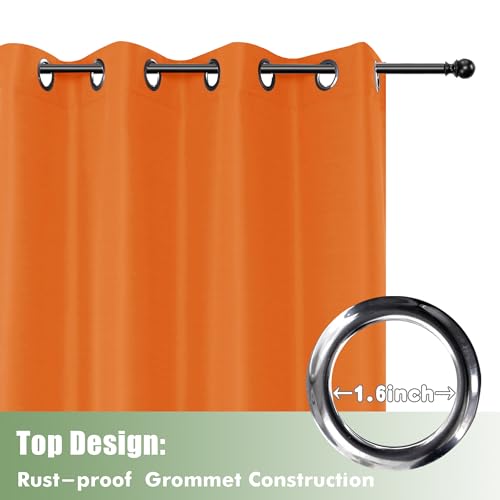 HolidayIdeas Outdoor Curtains for Patio Waterproof, 6 Panels - 54x95 Inches - Weatherproof Privacy Outsides Curtains for Cabana Porch Pergola, Sunlight & UV Blocking (Mecca Orange, Grommet Top) - Image 4
