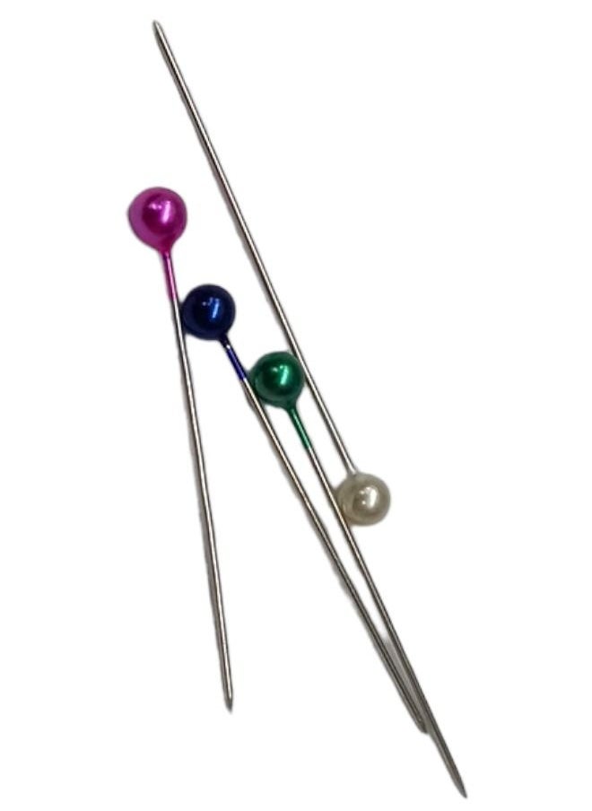 Hemline - 100-Pieces Steel Pearl Head Pins 38 Millimeter Long Easy to Use Nickel Plated Mild Steel - Image 1