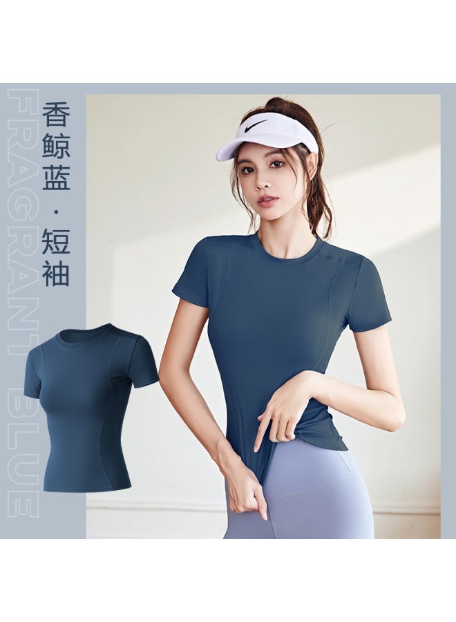 Thin Sports Skinny Yoga Clothing Short Sleeve Top Women's Running Fitness T-Shirt - Image 1