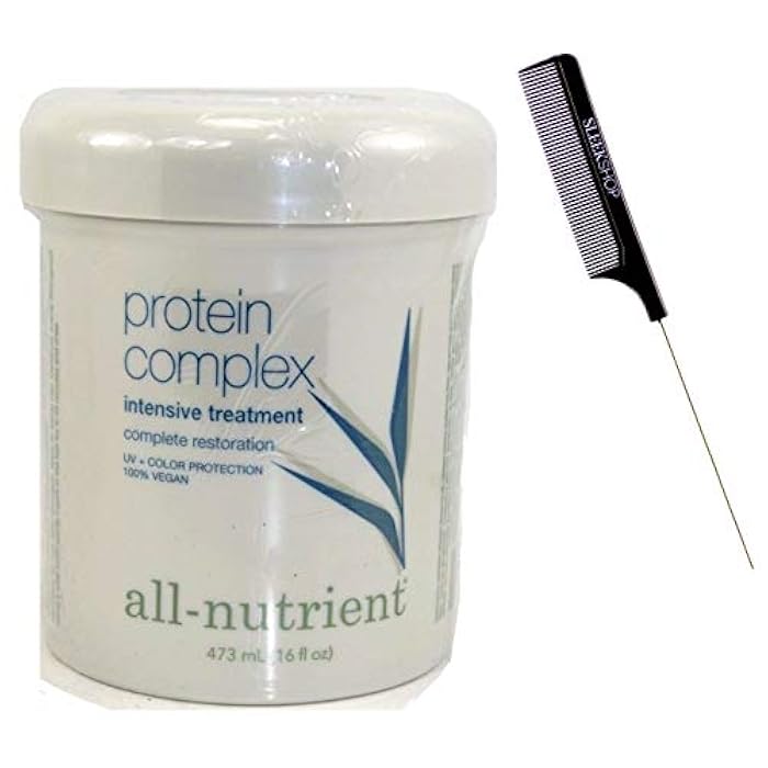 All Nutrient Protein Complex, Intensive Hair Treatment, Complete Restoration (w/Sleek Comb) UV+ Color Protection, 100% Vegan (16 OZ/LARGE PRO SIZE)