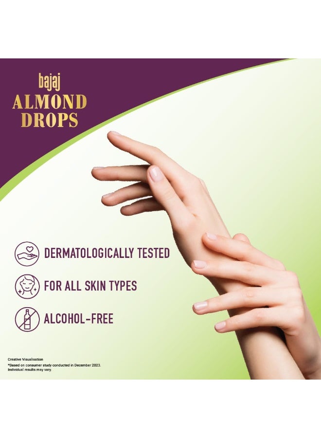 Bajaj Almond Drops Ultralight Body Lotion for Women and Men | Refreshing Hydration- Aloe Vera, Almond Oil & Vitamin E, 400 ml - Image 2