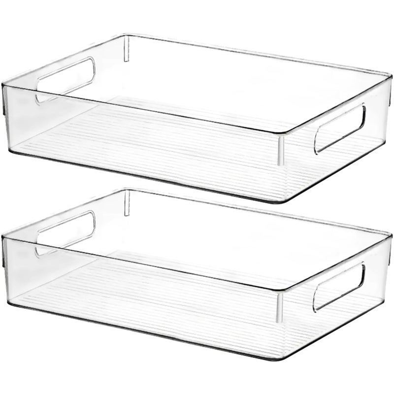 ShelfShaper Clear Plastic Storage Bins, Perfect for Kitchen Organization or Pantry Organization and Storage, Fridge Organizer Plastic Bins, Pantry Organization and Storage Bins, Cabinet Organizers - Image 1
